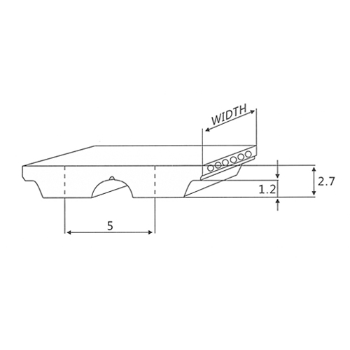 Desenho da correia dentada AT5