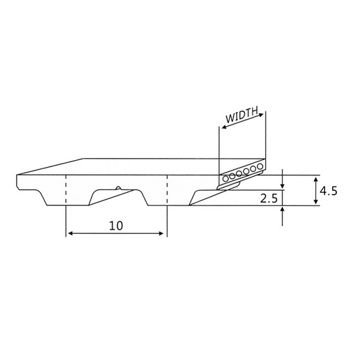 Disegno della cinghia di distribuzione T10