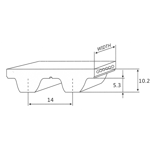 Disegno della cinghia di distribuzione S14M