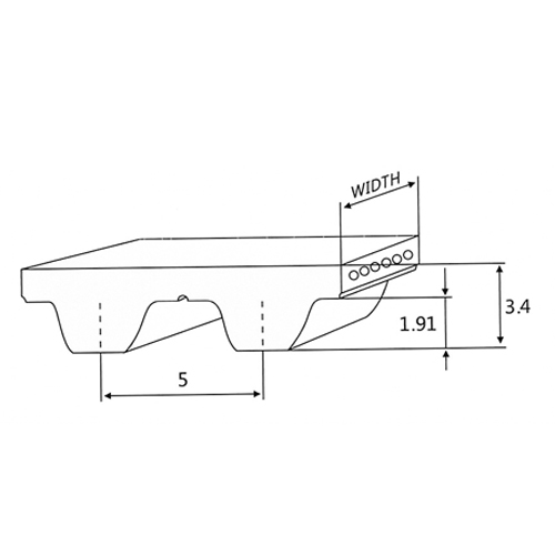 Disegno della cinghia di distribuzione S5M