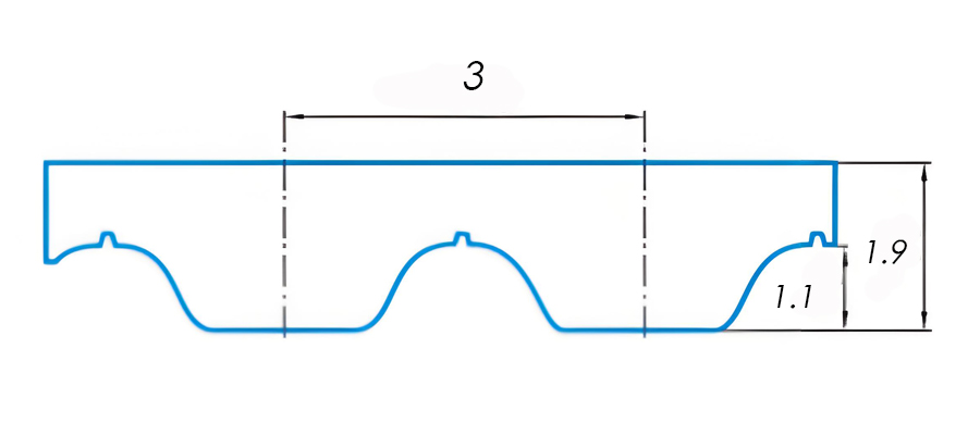 AT3 Timing Belt Tooth Profile
