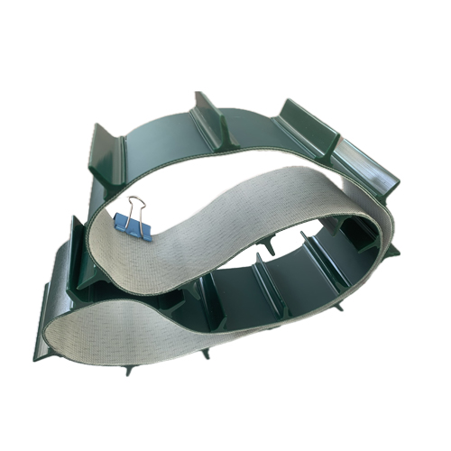 Nastro trasportatore deflettore in PVC verde